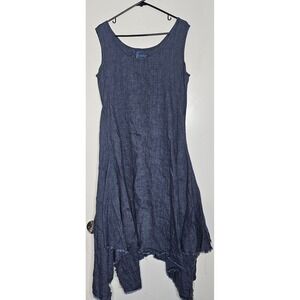 Yunita Women's Denim Dress Sleeveless Blue Size M Casual Flowy